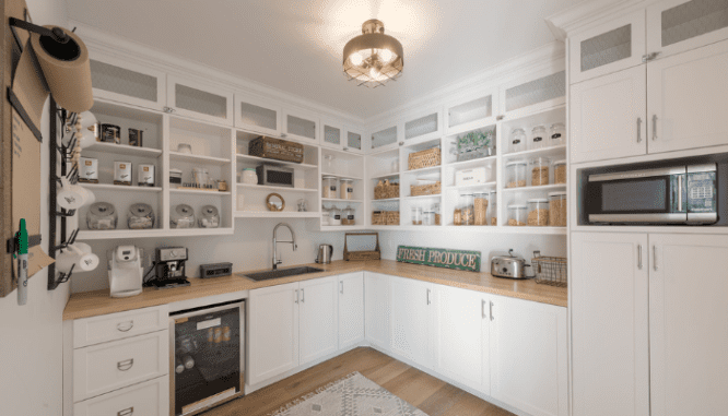 A luxury pantry inside a home.