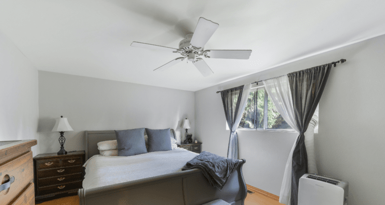 A ceiling fan that is not out of style.