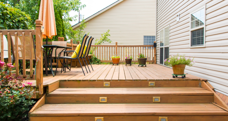 A deck that costs a minimal amount to build.