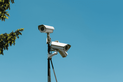 Surveillance cameras to demonstrate the importance of knowing crime rates in your neighborhood.
