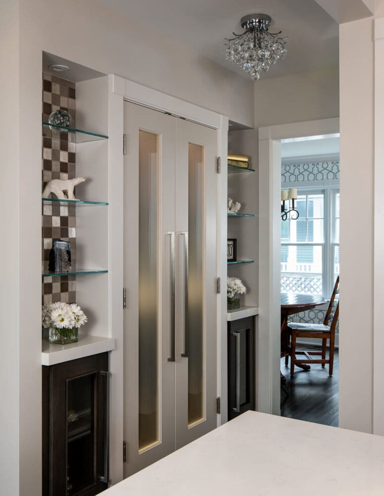 A modern pantry added to a home.