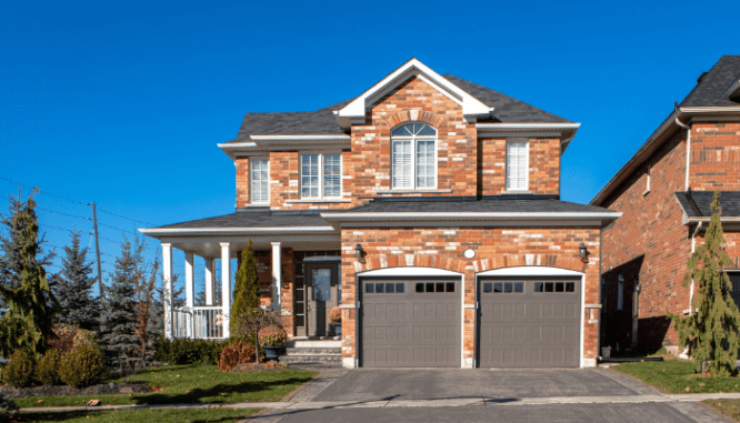 A house in a neighborhood to depict if it's cheaper to build or buy a home.