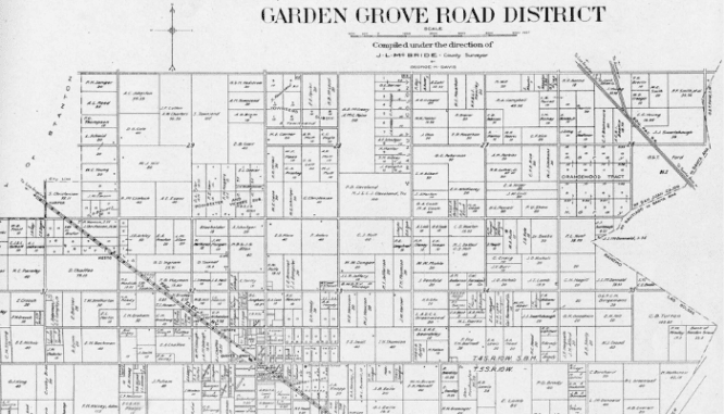 A plat map of Garden Grove District.