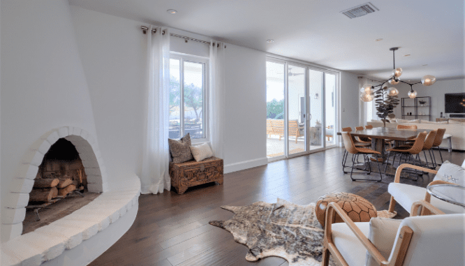 A white living room in the modern desert style.