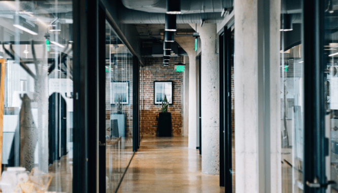 A loft apartment that is also used for work.