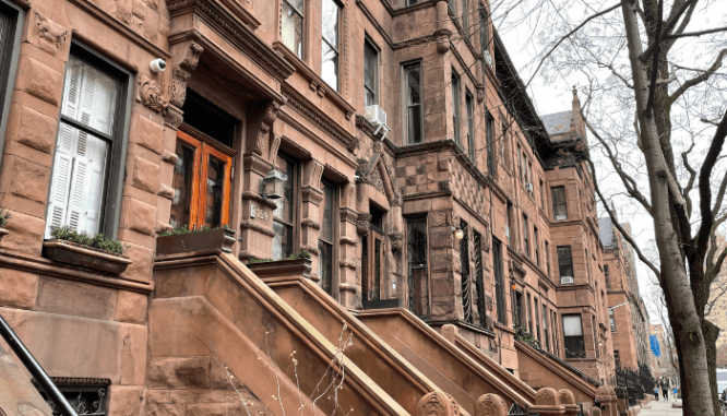 Brownstones in Manhattan where you can buy a house.