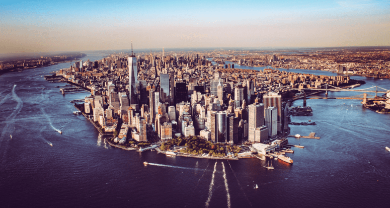 The Manhattan skyline, where you can buy a house.