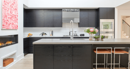 An image of concrete countertops in a kitchen.