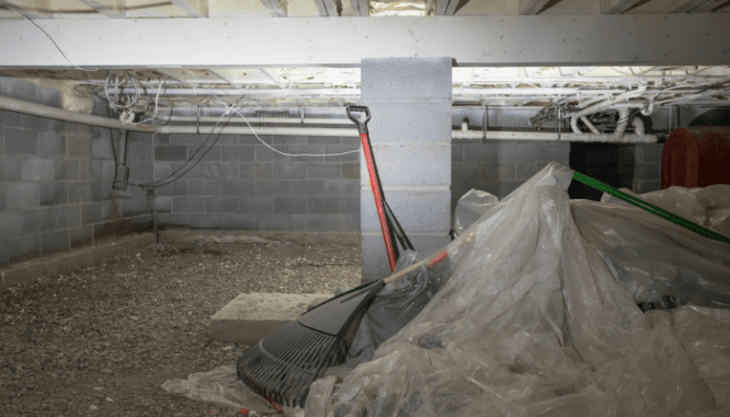 A crawlspace that will be inspected using fha property requirements.