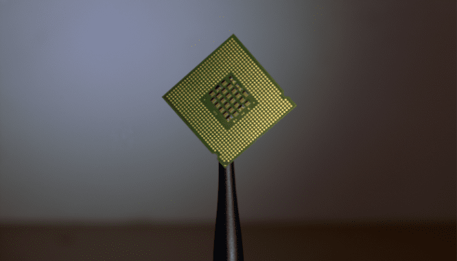 A microchip that could be part of the chip shortage.