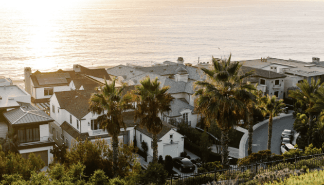 An image of houses from above to demonstrate the process of home appraisals in a hot market.