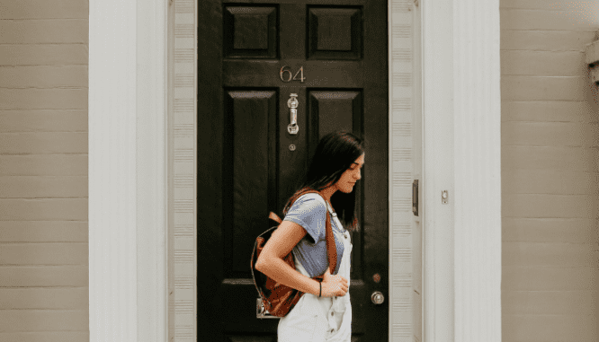 A homebuyer arriving early to their final walkthrough.