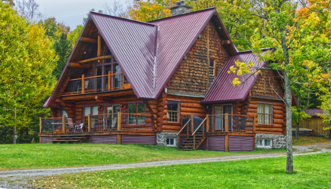 An image of a house surrounded by trees.