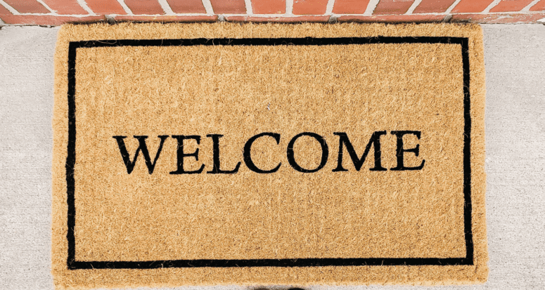 A welcome mat for guests at your housewarming party.