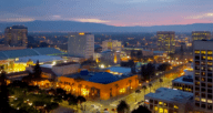 The San Jose skyline at night where a homeowner can sell a house fast in San Jose.