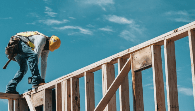 A builder constructs the framing, which is one of the steps to building a house.