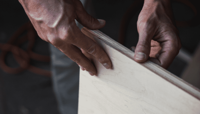 A builder using plywood to build a 1500 sq ft house.