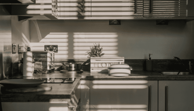 A kitchen in a house that is contingent upon selling.