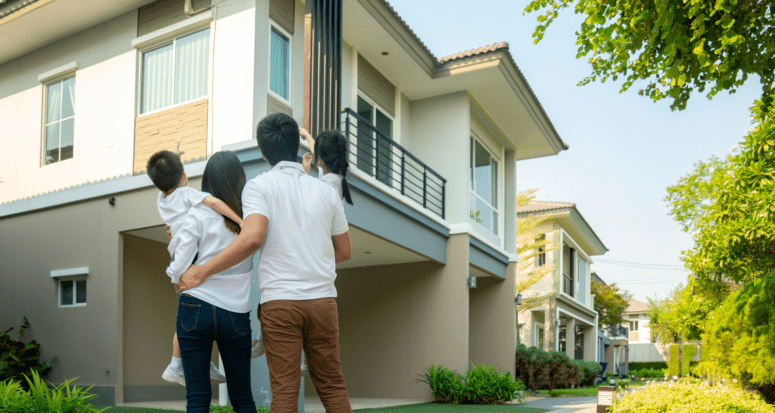 An image of a family used to demonstrate what a first-time homebuyer tax credit is.