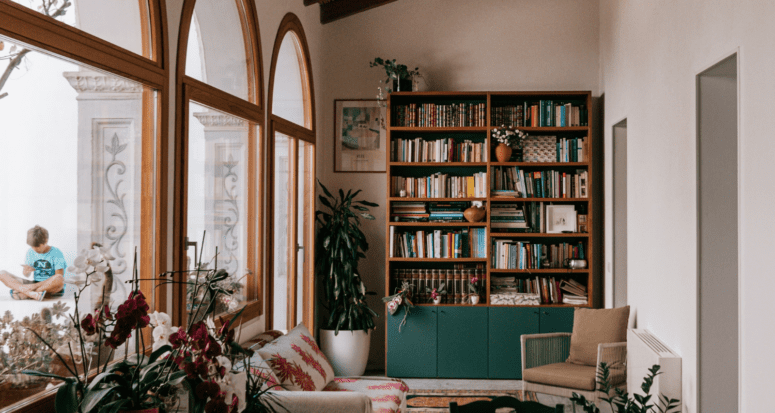 A home library that has been added to increase value.