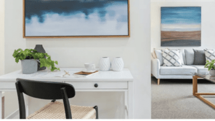 A desk in a home used to research how to negotiate Realtor® fees.