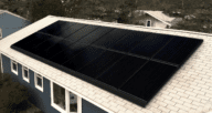 A net-zero home with solar panels on it.