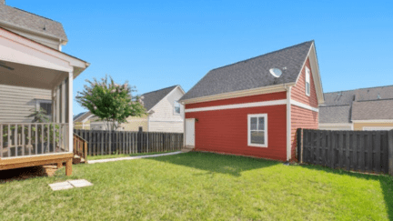 A backyard that needs to be remodeled.