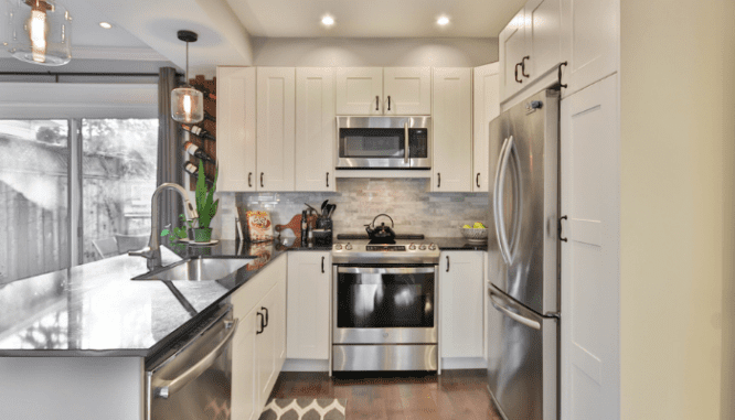 A kitchen with upgraded appliances that helped have a positive home appraisal.