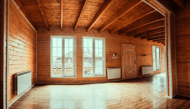 An updated living room which will increase an appraisal for a home.