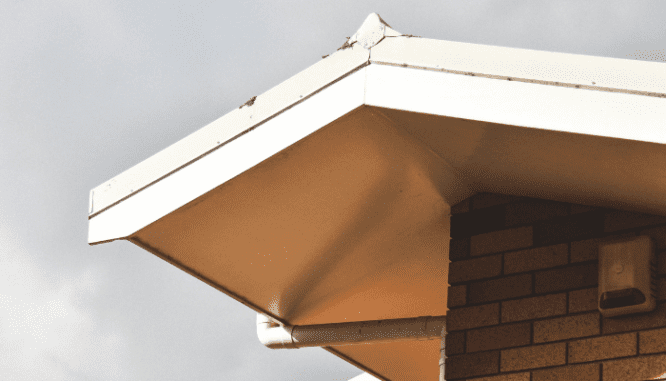 A roof and gutter, which can be checked when you know the best time to visit a home.