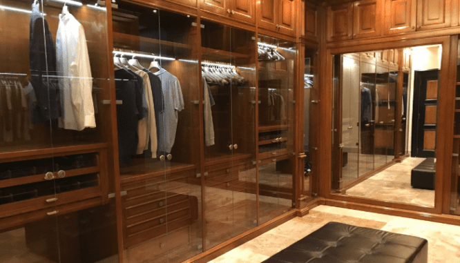 A closet in a home that has been remodeled.