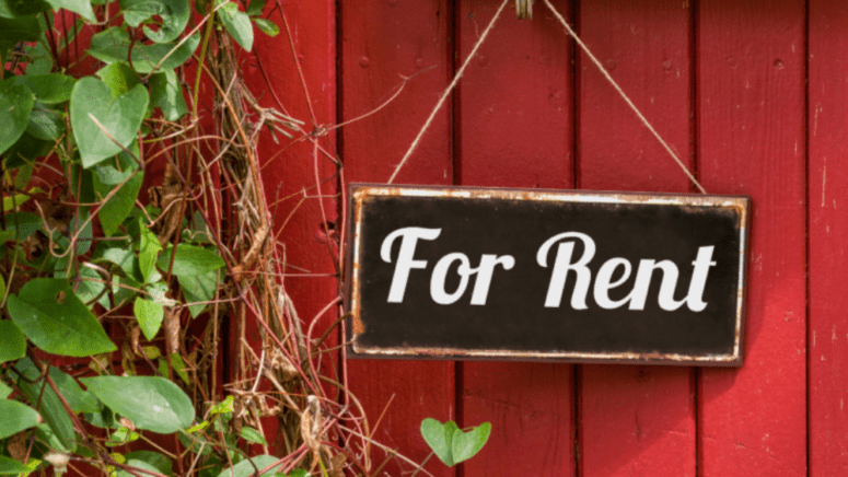 A for rent sign, that you might see when renting after selling.