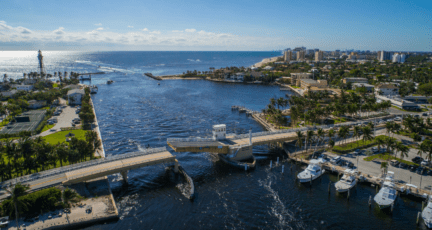 A waterway near a house you can sell in Pompano Beach.