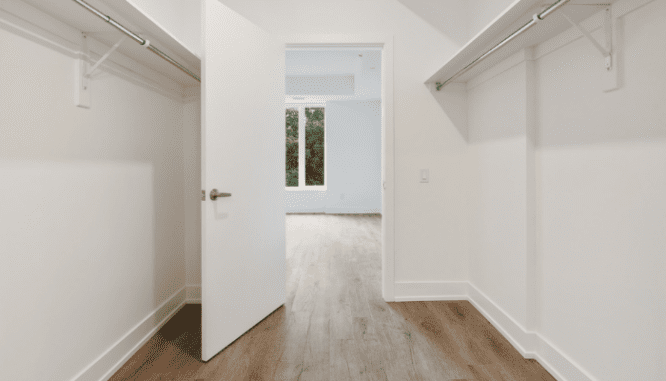 A finished closet that is part of a home's square footage.