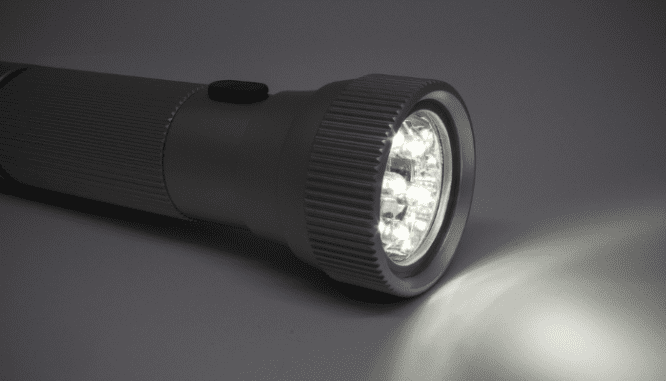 A flashlight near a house you can buy in Washington D.C.