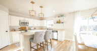 A kitchen in a home that has been remodeled.