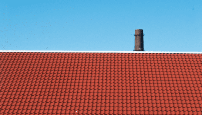 A roof of a Texas house that will be repaired during the closing process.