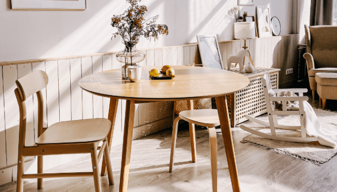 A table in a Florida house purchased with down payment assistance.