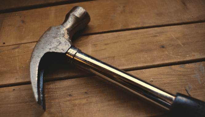 A hammer used during the house closing process.