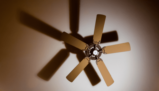 A fan in a home that is being listed for sale.