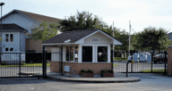 The front entrance into a gated housing community.