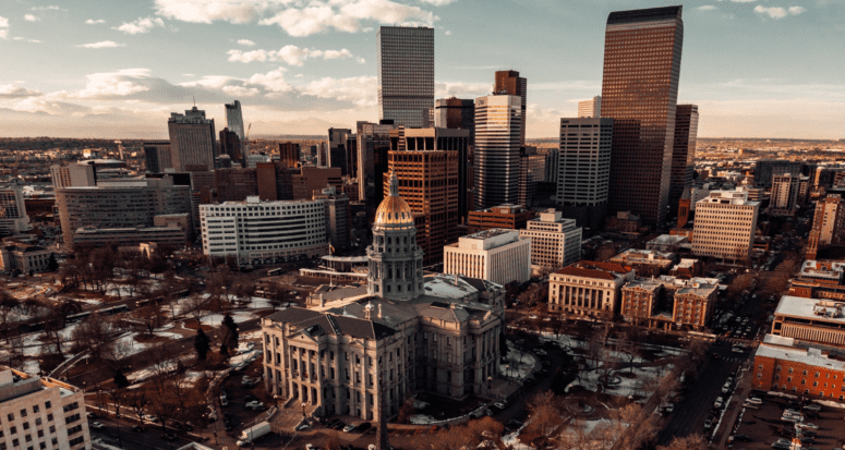 city view of denver and the neighborhoods around it