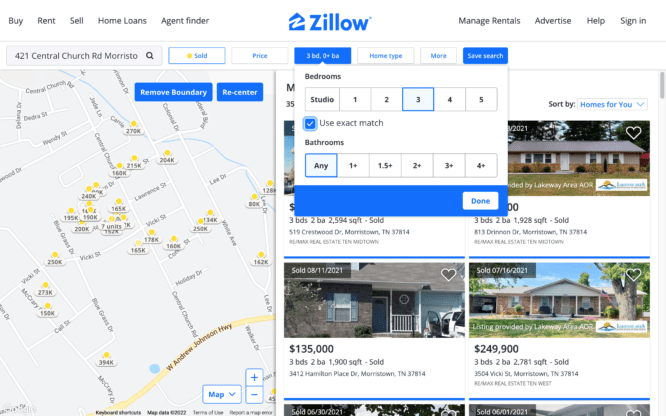 A Zillow web page used to sell a house by owner.