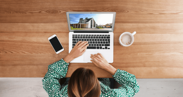 A person using a computer to use Offerpad and Opendoor.