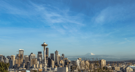 The Seattle skyline, where you can sell a house.