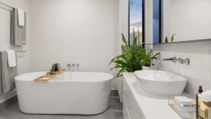 a bathroom remodeled like this one would increase home value