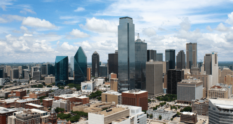 A view of Dallas, Texas, where many people are currently buying a house.