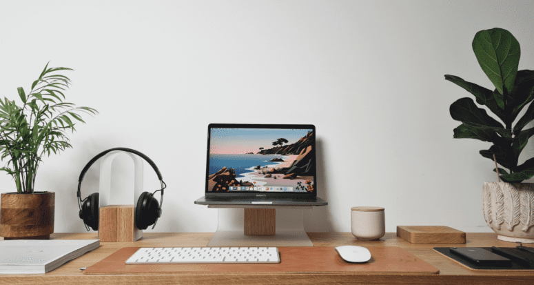 a clean tidy home office with all the essentials