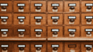 A file cabinet with property records.