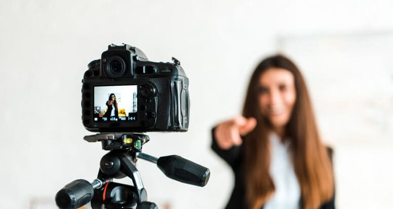 A real estate agent making a video.